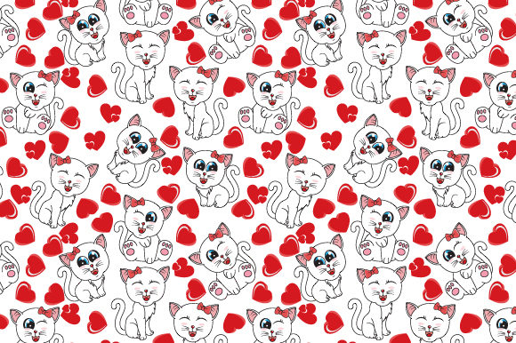 Adorable White Cat Seamless Pattern Review