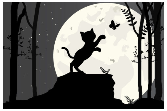 Cat and Moon Silhouette Review