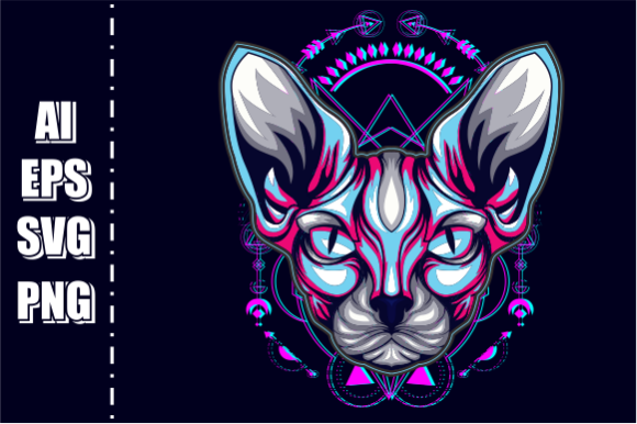 Cat Sphinx Head Face Vector Review