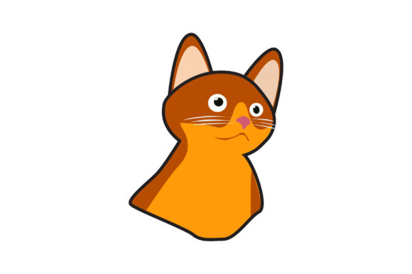 Cat Vector Illustration in Orange