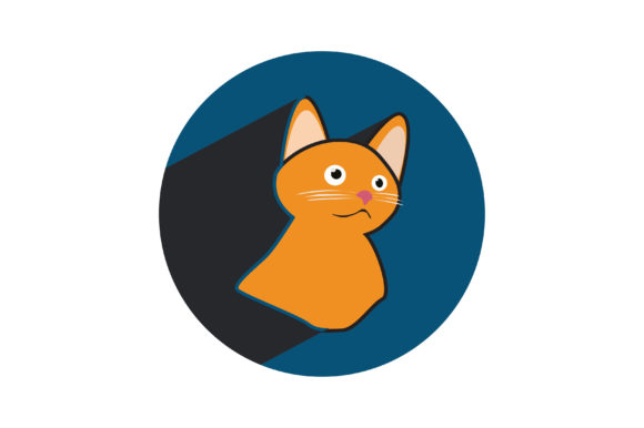 Cat Vector with Blue Background