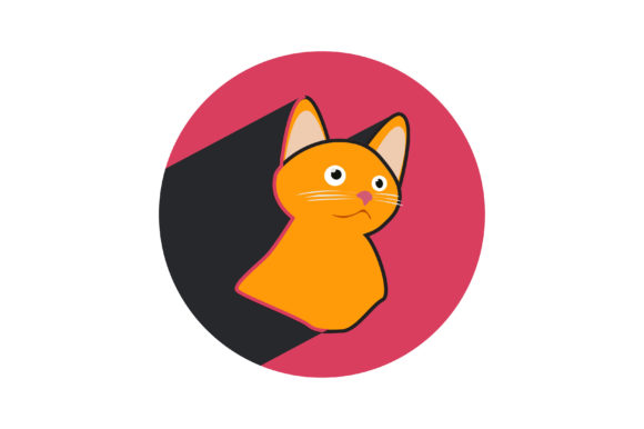 Cat Vector with Magenta Background