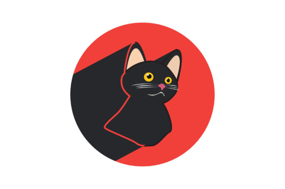 Cat Vector with Red Background