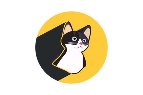 Cat Vector with Yellow Background
