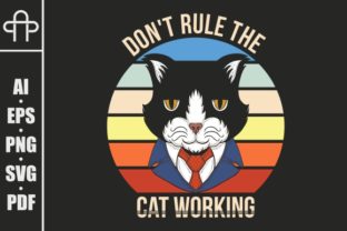 Cat Working Retro Illustration Review