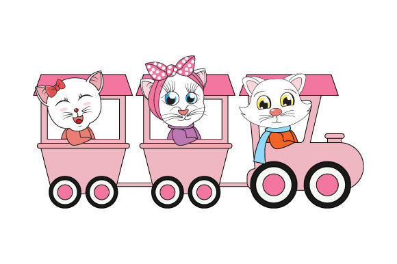 Cute Cat on the Train Simple Vector Review