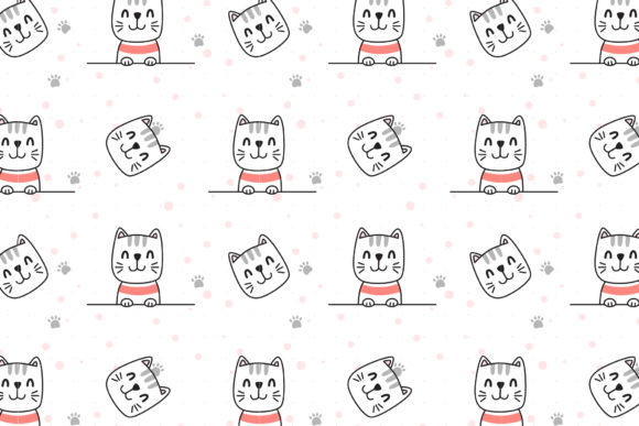 Cute Cat Print Seamless Pattern Review