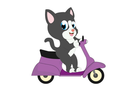 Cute Cat Ride Motorcycle Embroidery Design Review