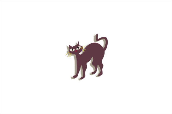 Halloween Cat Color Illustration Vector Review