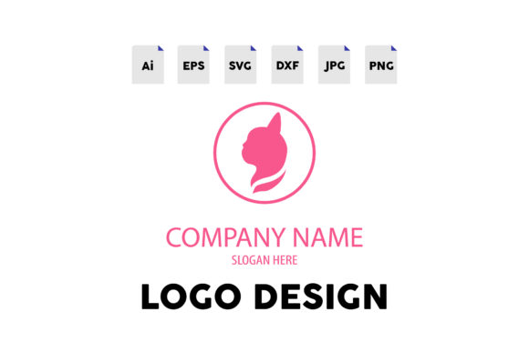 Logo Petshop Cat Pink Circle Review for Embroidery Projects