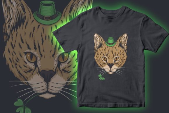 Serval Cat St. Patrick's Day Embroidery Design Review